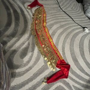 Red and Gold coin Belly Dance Belt